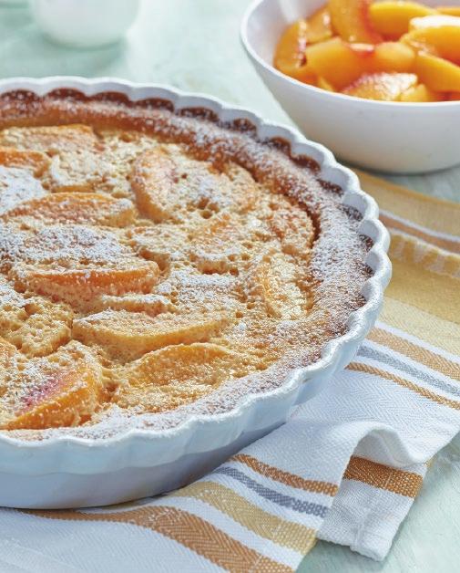 PEACH CLAFOUTI PREP TIME: 15 MINUTES BAKING TIME: 55 MINUTES MAKES: 12 SERVINGS FREEZING: NOT RECOMMENDED ¾ cup (175 ml) sugar 3 eggs 1 can Carnation Regular, 2% or Fat Free Evaporated Milk 1
