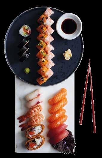 SALMON OD menu Nigiri: Soy cured salmon, salmon, seared salmon and