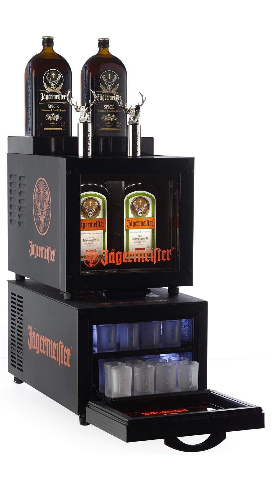 The Jägermeister Speed Pour may be placed on top of the