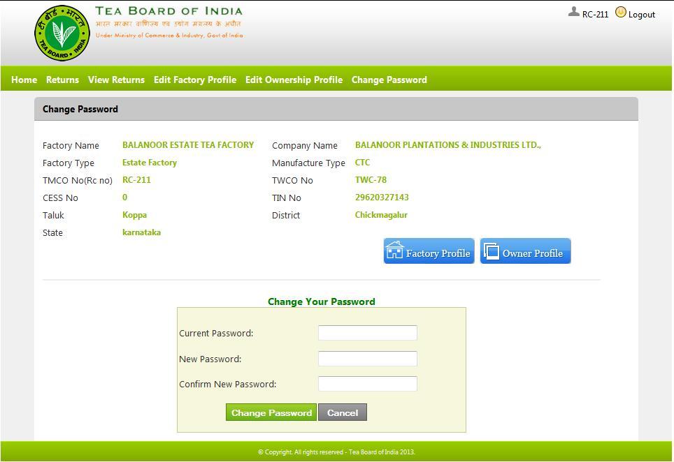 STEP -7 CHANGE PASSWORD : In the case of maintaining privacy