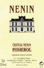 Bordeaux Pomerol BORD0870 CHATEAU NENIN POMEROL 2009 80% Cabernet Sauvignon and 20% Cabernet Franc. 'What a nose of raspberry jam and violets. Amazingly rich and ripe, yet balanced and elegant.