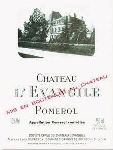 Pomerol BORD0225 CHATEAU L'EVANGILE POMEROL 2006 Consistently one of the finest wines of Pomerol, the 12 hectare estate overlooks Cheval Blanc. The wine is made by the team from Chateau Lafite.