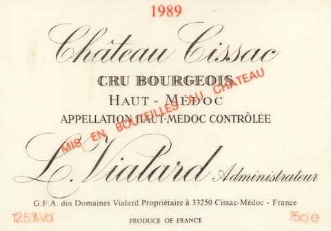 Bordeaux Bordeaux 1989 The 1989 vintage is generally regarded as an excellent if not outstanding vintage for Bordeaux, it being in the middle of the triumvirate of successful vintages that this