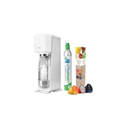 SodaStream Source Home soda maker starter kit - black and white. Includes everything you need to make fresh sparkling water and soda in your own home.