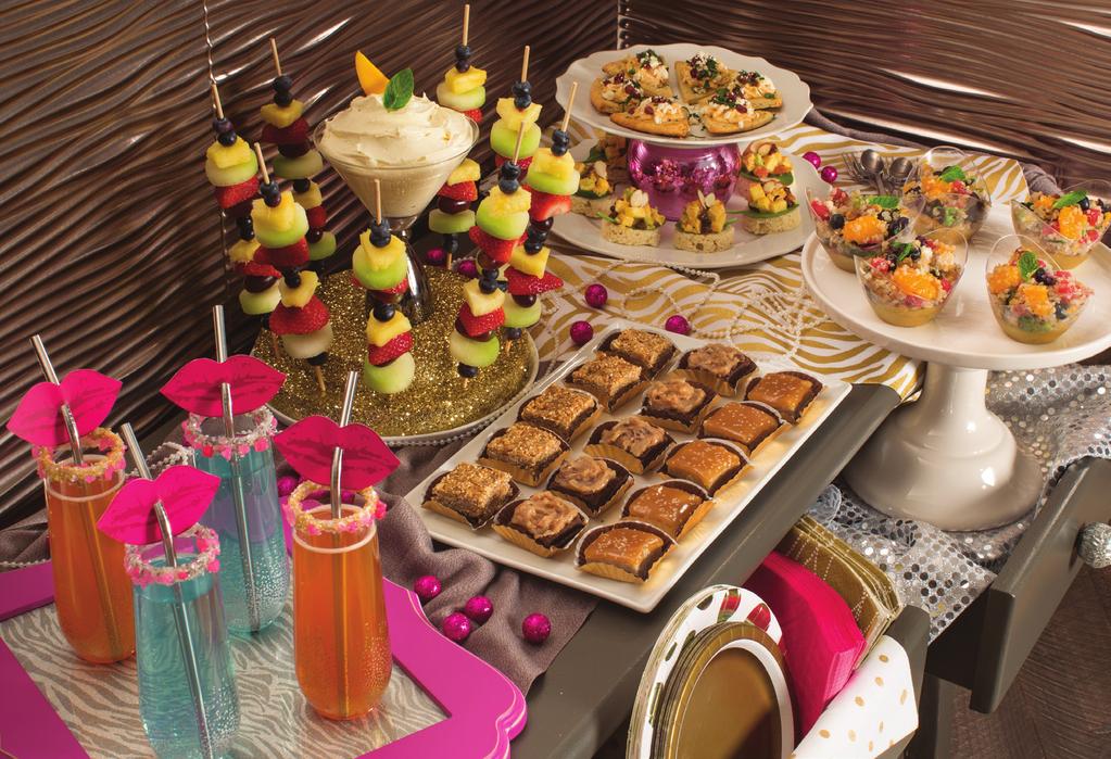 Girls Night In Menu prepared with the Girls Night In Collection (Item: 008) Mango Lime Dip & Fruit Kabobs ½ (8 ounce) package cream cheese, softened ½ (8 ounce) container
