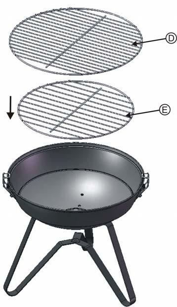 Pile adequate amounts of charcoal in the center of the charcoal grid and shape into a pyramid. 3.