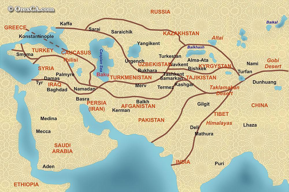 Consisted of many different routes Served as a link between china and the Middle East, as well as