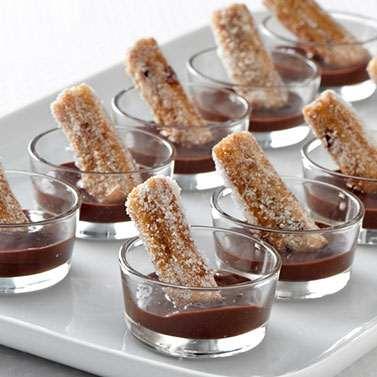 Chocolate Churros With Mexican Dipping Sauce Yield: 44 churros Prep Time: 25 minutes 2 cup heavy cream 3 4 cup (4.5 oz.