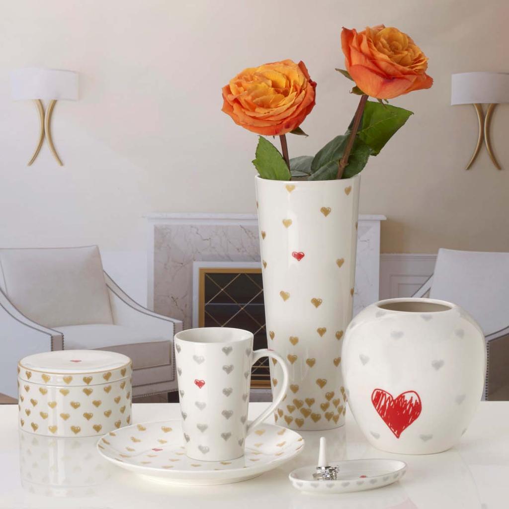 Mikasa Irresistible Hearts Ceramic Giftware Mikasa Irresistible Hearts ceramic giftware offers a variety of items designed to add a sweet and airy feel to any tablescape.