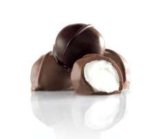 Sea Salt Caramels A nod to a popular taste sensation, these caramels are dipped in milk or dark chocolate and