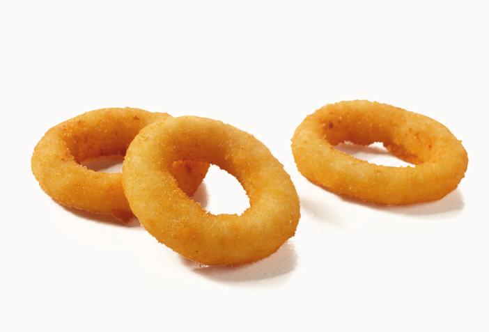 breaded onion rings Prepared with a