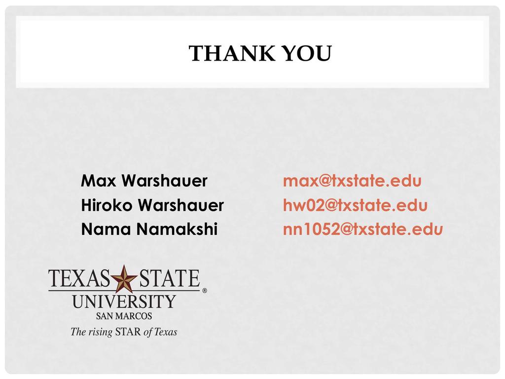 THANK YOU Max Warshauer