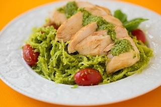 Paleo Chicken and Squash Pesto Recipe 1 Serves 4 2 tablespoons ghee, or use coconut oil 4 (6-oz.