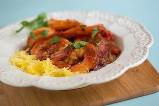 DO-AHEAD TIP: Cook shrimp and prepare spaghetti squash* in time for dinner. Paleo Crock Shrimp Marinara Recipe 6 Serves 4 1 (14.5-oz.