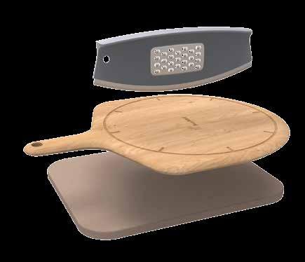 from the dough which results in crusty perfection. The pizza slicer delivers two functions in one.