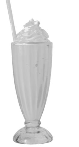 SHAKES Thick and creamy ice cream shakes topped with squirty cream and served traditionally in a sundae glass - The American way! STRAWBERRY 3.
