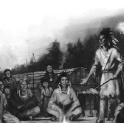 Deganawida Deganawida asking a group to join the Iroquois Confederacy longhouse Iroquois Government When the Iroquois people were a small group, they worked together to solve disagreements.