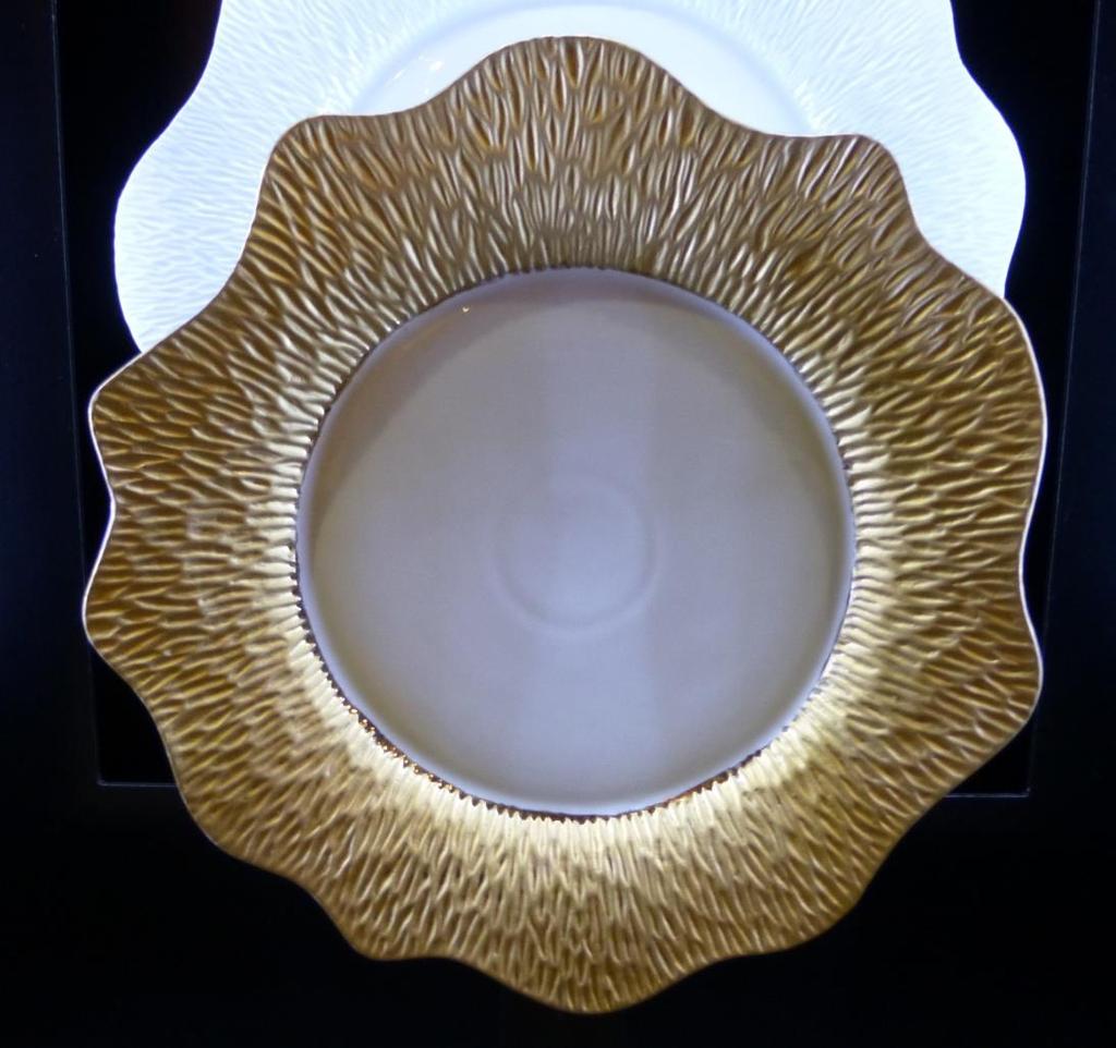 Teacup and saucer matt gold finish ZSCM108 Large weaving dining plate- here