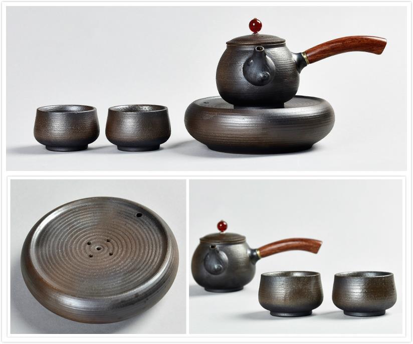 Chinese Gongfu Teapot---A set of Crude pottery teaware No:ZST1730 Price:65USD