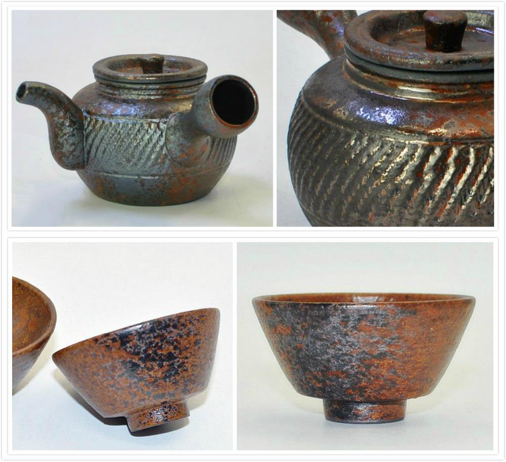 Chinese Gongfu Teapot---A set of Crude pottery teaware No:ZST1734