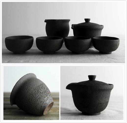 Chinese Gongfu Teapot---A set of Crude pottery teaware No:ZST1737 Price:45USD