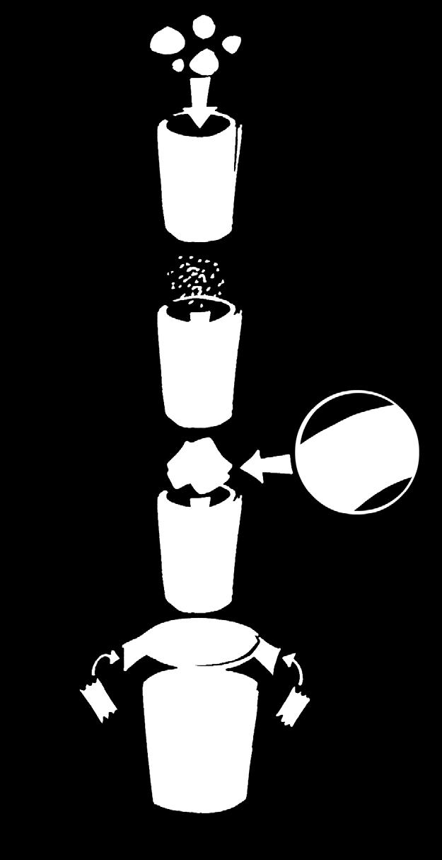 section with a wadded-up piece of filter paper. Insert them one above the other in the order shown.
