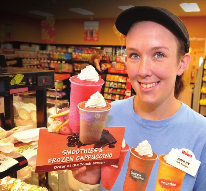 WHIPPED UP: Wawa's lineup includes 10 varieties of smoothies and frozen cappuccinos, all made to order by a team member.