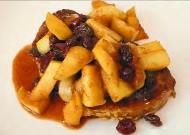French Toast with Warm Apple & Dried Fruit Topping TIP: Using whole grain bread like the bread shown below is a great way to add variation to
