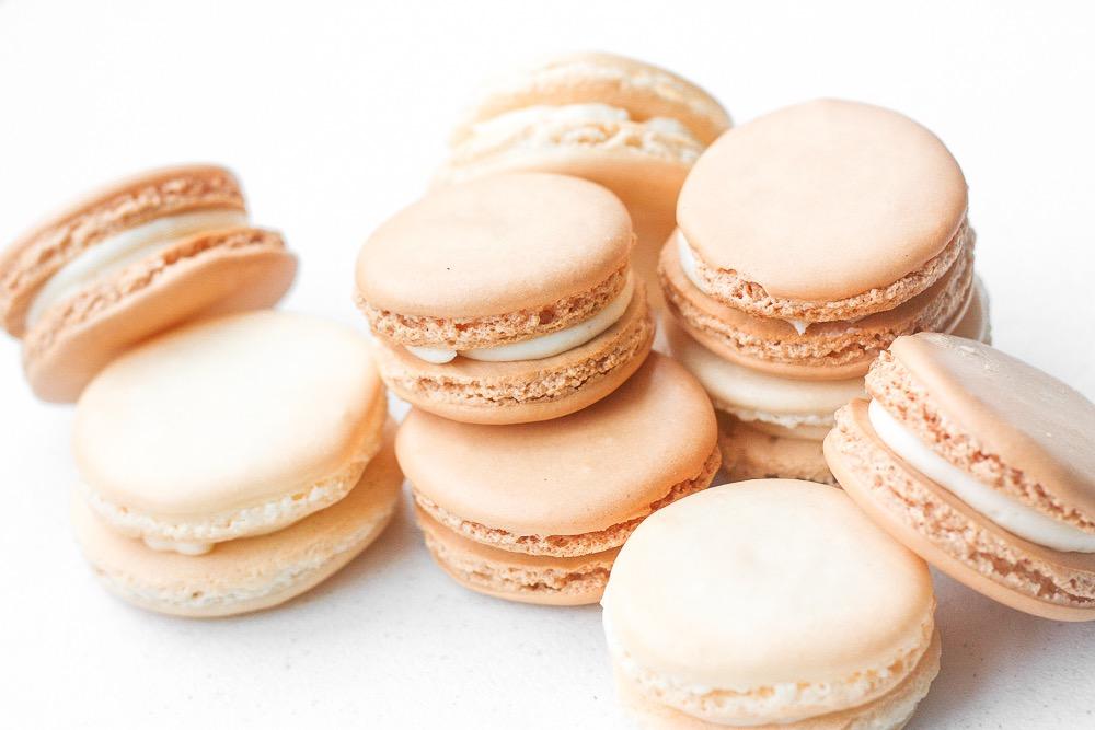 CLASSIC FRENCH MACARON WITH VANILLA BUTTERCREAM FILLING Macaron Shells: 3/4 cup almond flour 1 cup confectioners' sugar 2 large egg whites, at room temperature 1/4 cup granulated sugar 1/2 teaspoon
