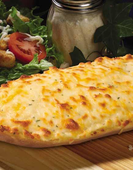 00 3610 5 CHEESE GARLIC BREAD Pizza de pan frencés con queso An eight-inch portion of lightly crusted French Bread