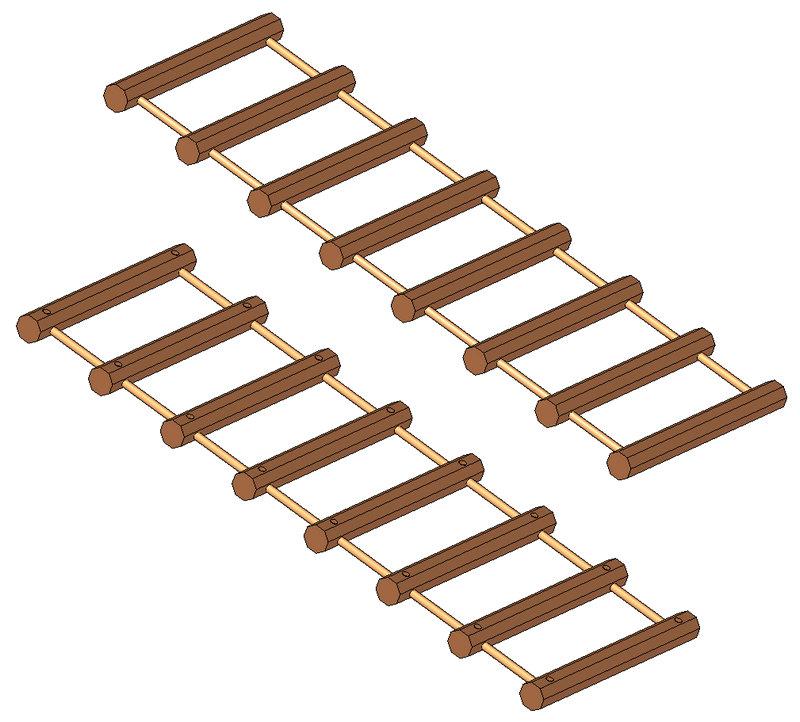 Rails (Part 2) with the distance of 66mm (2,6in) between each part.