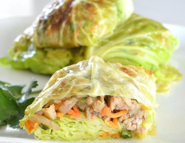 Asian-Style Cabbage Wraps Servings 2 Total Time: 65 minutes Cook Time: 65 minutes Calories 371 Carbohydrate 14.5g Protein 51.6g Fat 12.