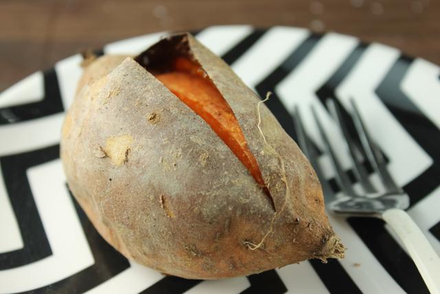 Baked Sweet Potatoes Total Time: 60 minutes Cook Time: 60 minutes Calories 113 Carbohydrate 26g Protein 3g 2 medium sweet potato(es) 1 package(s) aluminum foil (optional) Preheat oven to 425 F.