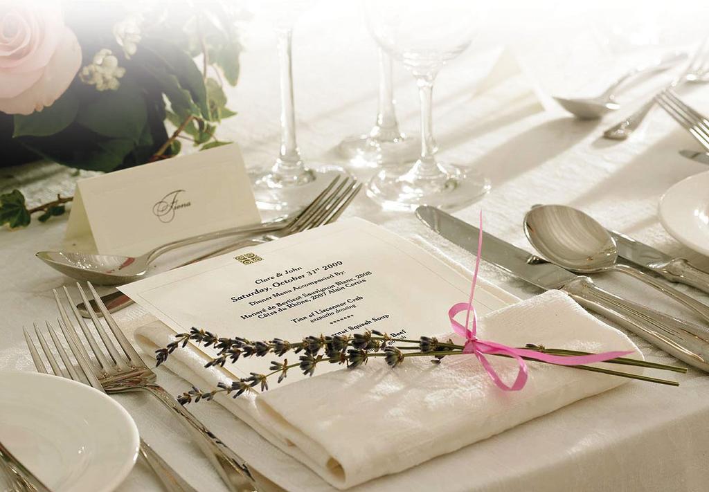 Plated Wedding Options The following menus include staff to set up, serve and clear, crockery and cutlery and VAT at 20%. Prices may vary if the wedding is based in a marquee.