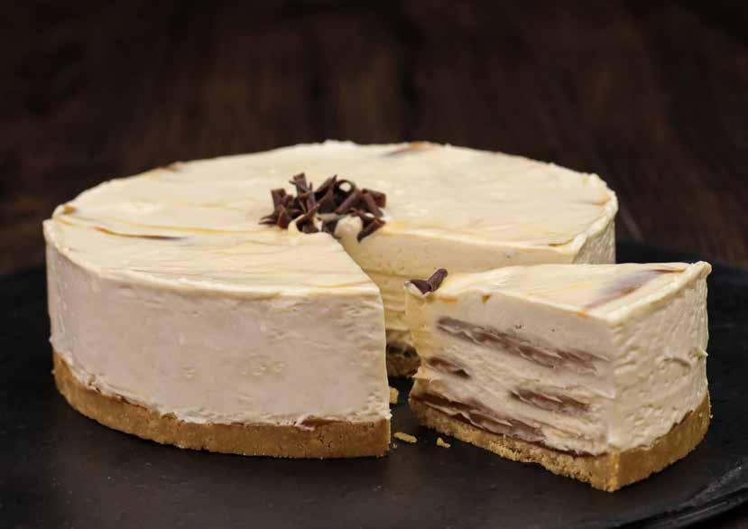 Biscuit base BAKELS BISCUIT CRUMB Butter/margarine BAKELS RTU CARAMEL SAUCE Salted Caramel Cheesecake 0.680 kg 0.140 kg 0.100 kg 0.