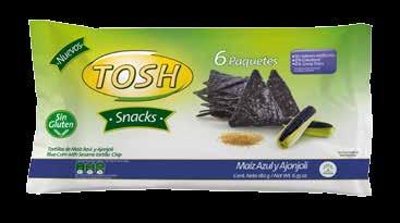under the TOSH brand with two presentations: organic corn and sesame seeds,