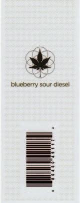 Tags - Merchandising Digital Label Solutions Sacred Serum Blueberry Sour Diesel Achieving a visually appealing tag that resembled a foil embossed piece was a top challenge for