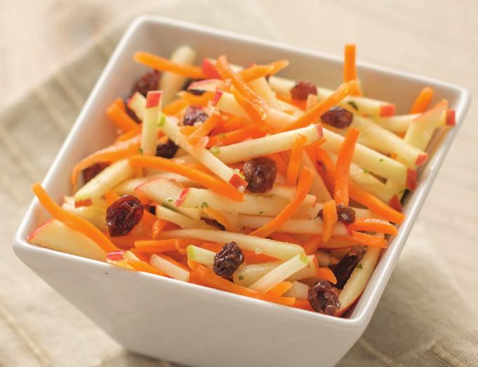 Carrot & Apple Salad 1¾ tablespoons Onion Onion Seasoning 2 tablespoons water ¼ cup apple cider vinegar ¼ cup olive oil 2 tablespoons honey 2 medium sweet and crisp apples, julienned (such as Honey