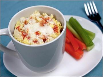 Buffalo Chicken Egg Mug PER SERVING (entire recipe) 180 calories, 2.