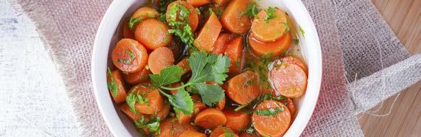 Lemon Carrots with Parsley 5 66 1 tbsp lemon juice 1 lb carrots, peeled and thinly sliced ¼ cup cilantro or parsley, chopped ½ tsp lemon zest 1 tbsp unsalted butter Place carrots in a steamer basket