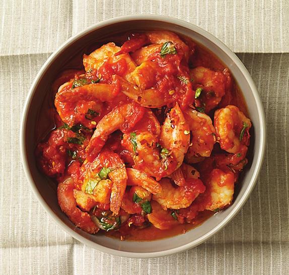 Italian-Inspired Menu Shrimp with Spicy Tomato Sauce PointsPlus Value: 5 Servings: 4 Prep time: 13 minutes Cook time: 15 minutes 1 Tbsp olive oil, extra-virgin, divided 1 pound(s) uncooked shrimp,