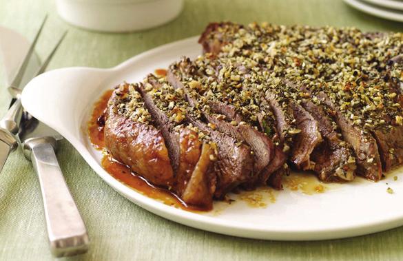 Steakhouse-Worthy Menu Roasted Sirloin Beef PointsPlus value: 4 Servings: 8 Prep time: 10 minutes Cook time: 20 minutes 2 spray(s) cooking spray 2 pound(s) uncooked lean trimmed sirloin beef 1 tsp