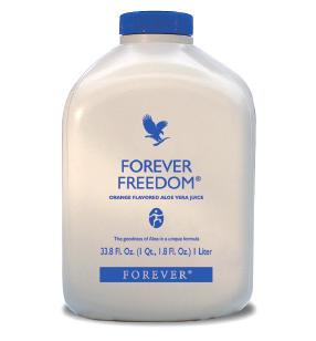 Forever Freedom Forever Freedom has combined Aloe Vera with other substances that are helpful for the maintenance of proper joint function and mobility in a tasty, orange-flavored juice formula.