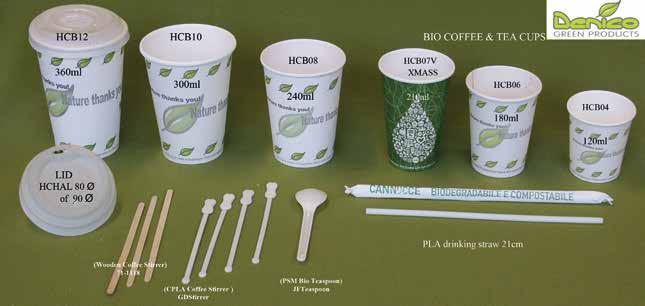 80 C Heat resistant biodegradable lid (75 C) These cups can be branded with your