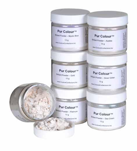 5 oz SUPC 0730475 Azalea Brilliant Powder 6/0.5 oz SUPC 0730533 Sea Green Brilliant Powder 6/0.5 oz SUPC 0730521 Platinum Brilliant Powder 6/0.