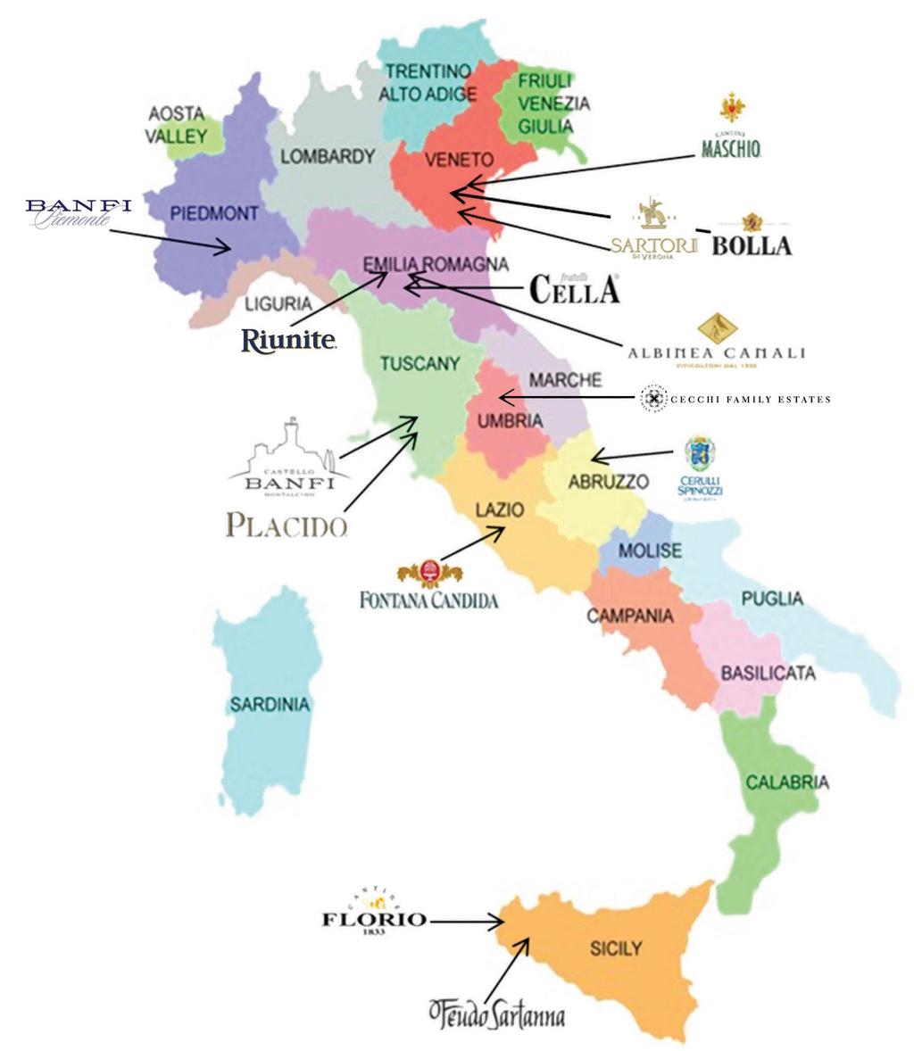REGION OVERVIEW-ITALY BANFI WINE REGIONS Italy produces wine in all 20 regions.