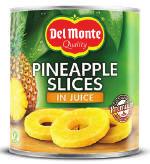 19 0024000001966 00024000051770 DM060 Del Monte Pineapple Slices in Juice 6 x 435g Tin 1.19 0024000001966 00024000133131 DM010 Del Monte Pineapple Slices in Juice PMP 6 x 435g Tin 1.