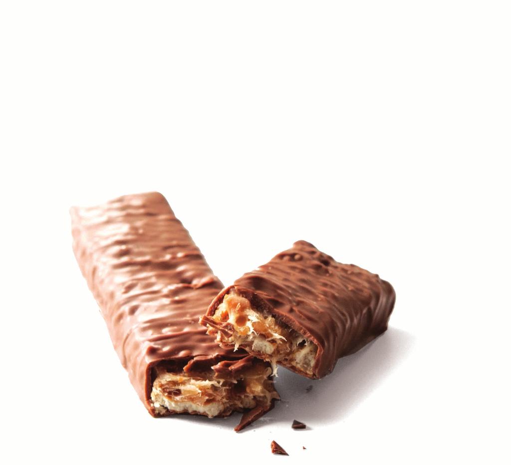 crunchy pretzels covered in milk chocolate. Bars approx.