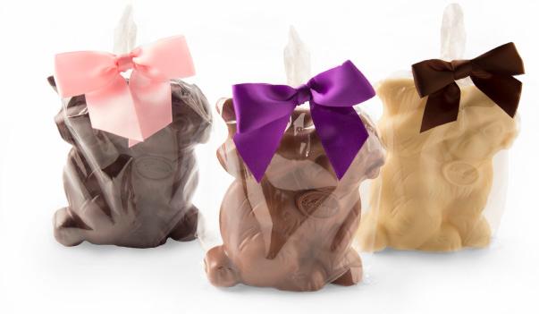 Easter: DeBrand Bunny Each Bunny is packaged in a clear bag with an elegant bow.