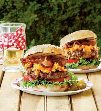 8 hot dogs Recipe 7 Texas Tackler-sized Burgers Pimiento Cheese-Bacon Burgers Yield: 6 servings 1 pound ground sirloin 1 pound ground chuck 1 teaspoon salt ½ teaspoon freshly ground pepper ¼ cup